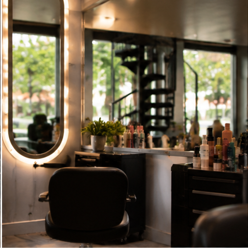 Reception area and styling mirror